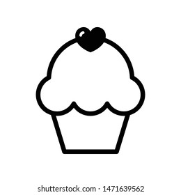 Cup Cake Vector Icon Design Template