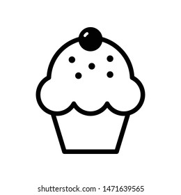 Cup Cake Vector Icon Design Template