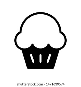 Cup Cake Vector Icon Design Template