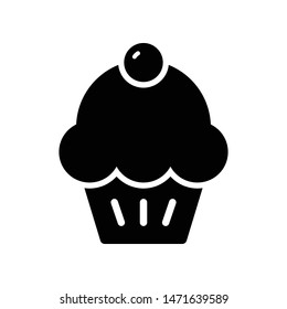 Cup Cake Vector Icon Design Template