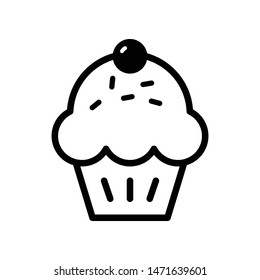 Cup Cake Vector Icon Design Template