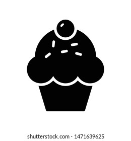 Cup Cake Vector Icon Design Template