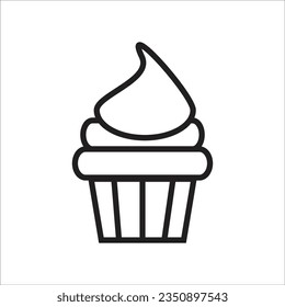 cup cake vector icon line template