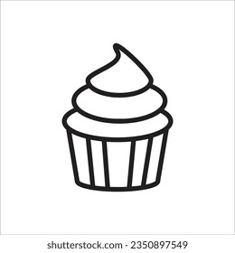 cup cake vector icon line template