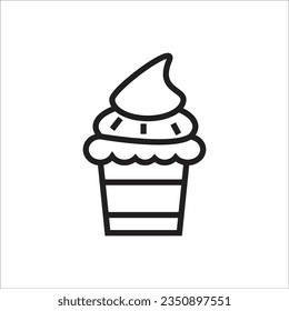 cup cake vector icon line template