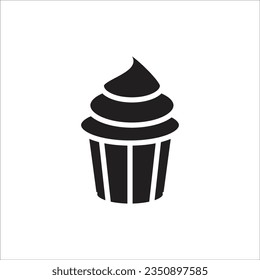 cup cake vector icon line template