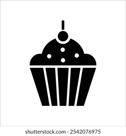 cup cake vector icon line sign