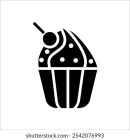 cup cake vector icon line sign