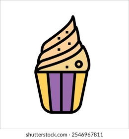 cup cake vector icon line template