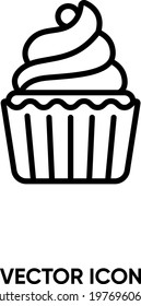 Cup cake vector icon. Modern, simple flat vector illustration for website or mobile app. Cake symbol, logo illustration. Pixel perfect vector graphics	
