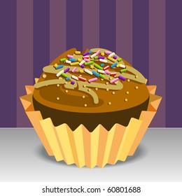 Cup Cake Vector Illustration