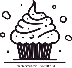 Tassen-Kuchen, Vektorgrafik für Logo, Aufkleber, Wandkunst