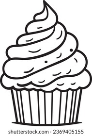 Tassen-Kuchen, Vektorgrafik für Logo, Aufkleber, Wandkunst