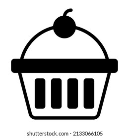 cup cake vector Line Icon. Simple Creative vector Line Icon