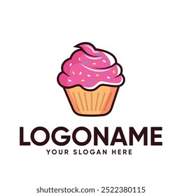 Cup Cake Vector Logo Design