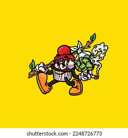 cup cake vector smoking joint hold nug weed