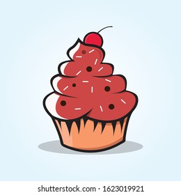 Cup Cake Vector for your design