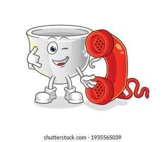 cup call mascot. cartoon vector