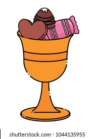 cup with candies  design