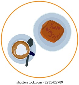 Tasse Cappuccino Kaffee und Kuchen