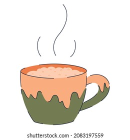 cup of Cappuccino coffee flat vector illustration