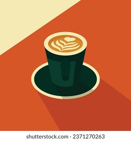 A cup of cappuccino coffee on table