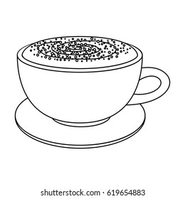 Cup of cappuccino. Different types of coffee single icon in outline style vector symbol stock illustration web.