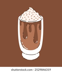 A cup of cappuccino. Flat vector illustration.