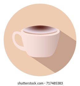 Cup of Cappuccino. Vector icon. Hot drink