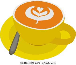 a cup of cappuccino vector illustration