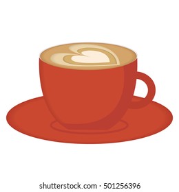 Cup of cappuccino. Vector illustration. Design element, icon, background