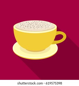 Cup of cappuccino.Different types of coffee single icon in flat style vector symbol stock illustration web.
