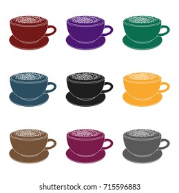 Cup of cappuccino.Different types of coffee single icon in black style vector symbol stock illustration web.
