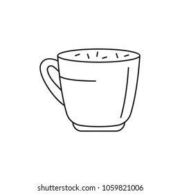 Cup of cappucino icon. Outline cup of cappucino vector icon for web design isolated on white background