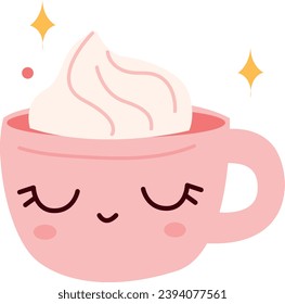 cup .cartoon cup. Design element for postcards, posters, banners and other purposes