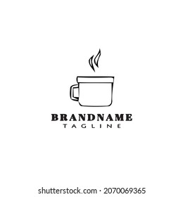 cup cartoon logo design template icon black modern isolated vector illustration