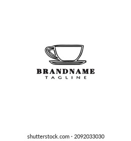 cup cartoon logo design template icon black modern isolated