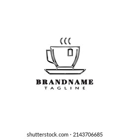 plantilla de diseño del logotipo de dibujos animados de taza. ilustración de vector aislado negro
