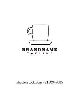 cup cartoon logo design template icon black modern isolated vector illustration