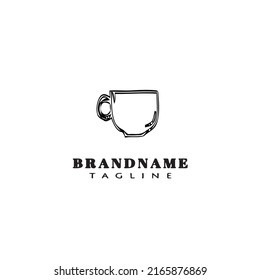cup cartoon logo design template icon black modern isolated vector illustration