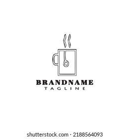 cup cartoon logo design template icon black modern isolated vector illustration