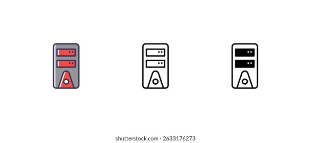 Cup case Icons thin line and glyph vector icon stock illustration
