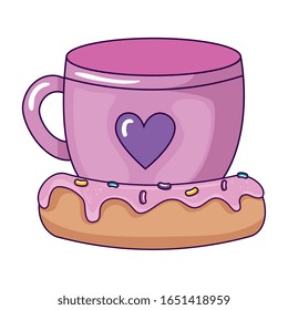 Tasse-Keramik mit köstlichem Vektorillustration-Design