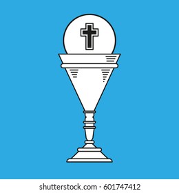 cup chalice first communion icon graphic vector