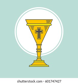 cup chalice first communion icon graphic vector