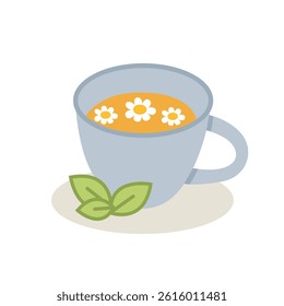 Cup of Chamomile Tea with Dried Flowers