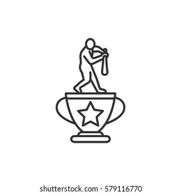 Cup champion baseball with the figure of a man with a baseball bat