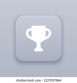 Cup, champion button, best vector on a gray background , EPS 10