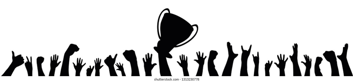 cup champion and crowd people