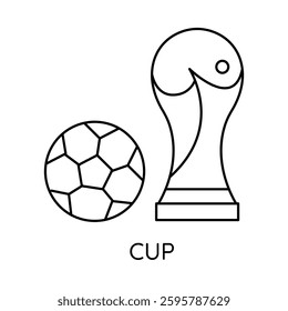 Cup – Championship Trophy Symbolizing Victory and Prestige Icon with Editable Stroke